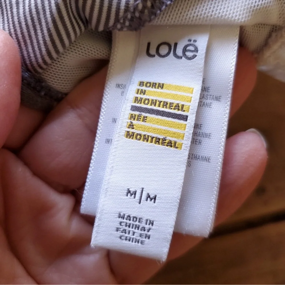 Lole Sports Bra Striped Racerback Padded Medium